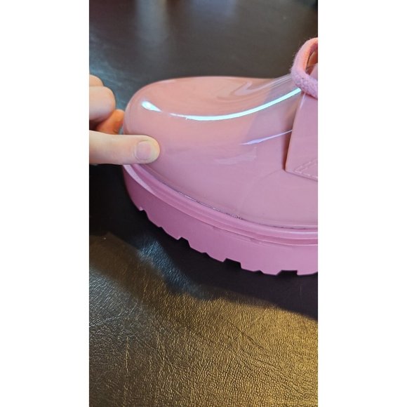 BNWoT NEVER WORN Chunky Pink platform LaceUp Boots Wellies Rubber Platform Shoes - Picture 14 of 14